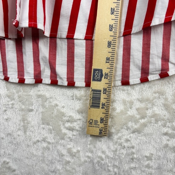 NWT A New Day Womens Red White Stripe Button Down Shirt XL Long Sleeve Casual - Picture 7 of 10